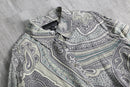 grayish paisley pattern silk shirt