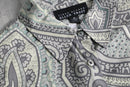 grayish paisley pattern silk shirt