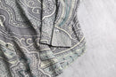 grayish paisley pattern silk shirt