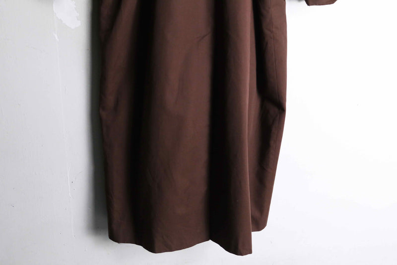 brown color double long trench coat