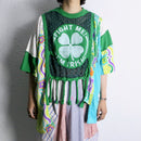 "Re:make" sheer clover fringe tee