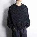 mulch color diagonal check acryl knit