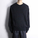 mulch color diagonal check acryl knit