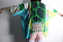 "Re:make" sheer clover fringe tee