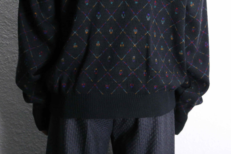 mulch color diagonal check acryl knit