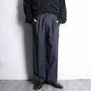 2-tone woven pattern wool wide tapered trousers