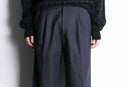 2-tone woven pattern wool wide tapered trousers