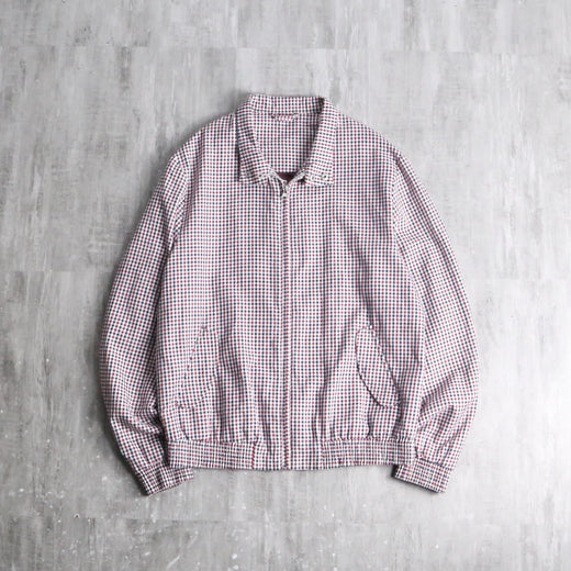 check pattern zip-up jacket