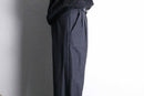 2-tone woven pattern wool wide tapered trousers