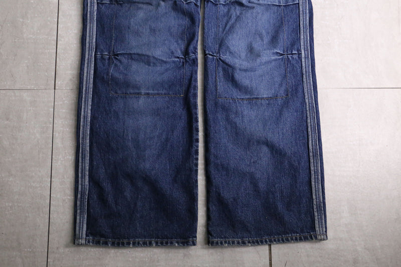 “M+F GIRBAUD” 3D tuck design wide denim pants