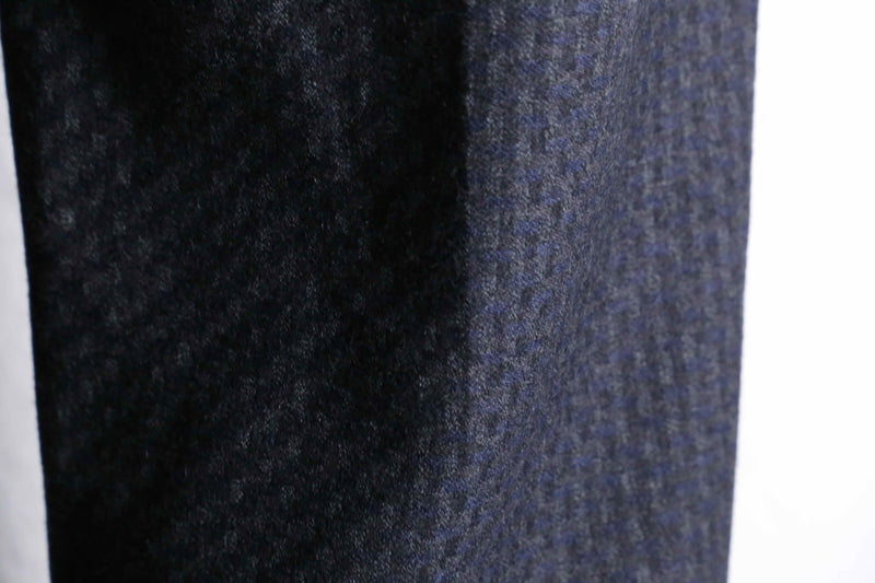 2-tone woven pattern wool wide tapered trousers