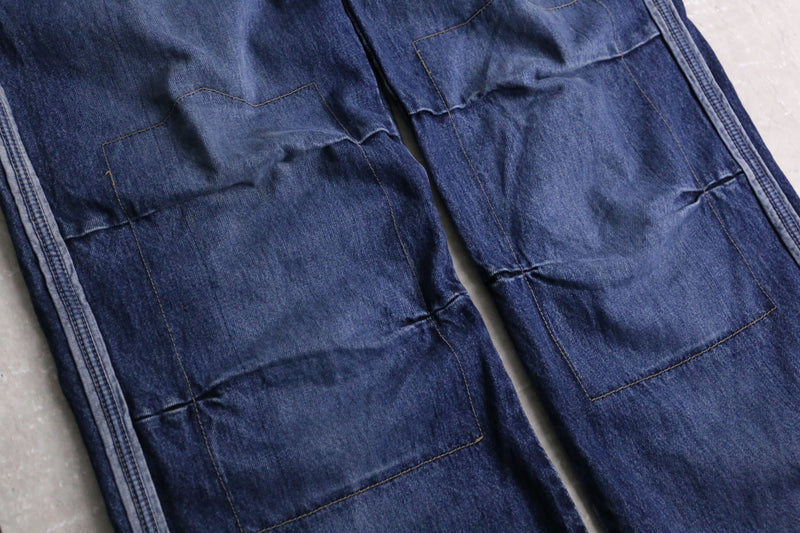 “M+F GIRBAUD” 3D tuck design wide denim pants