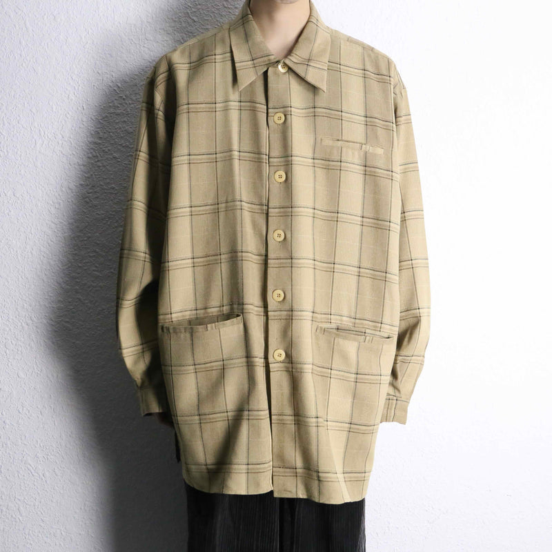 “PRONTI” over check shirt jacket