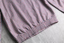 check pattern zip-up jacket