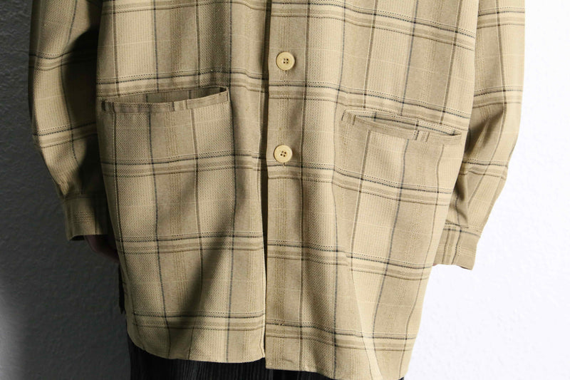 “PRONTI” over check shirt jacket