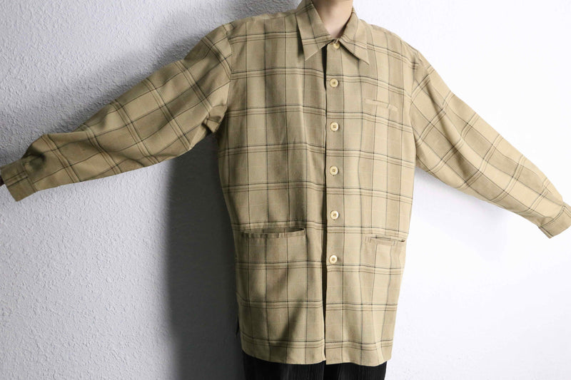 “PRONTI” over check shirt jacket