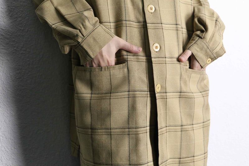 “PRONTI” over check shirt jacket