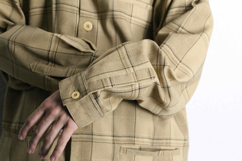 “PRONTI” over check shirt jacket