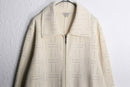 geometric stitch design zip coat
