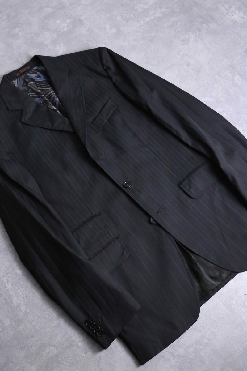 2000s ETRO shadow stripe 3B single 2piece set up