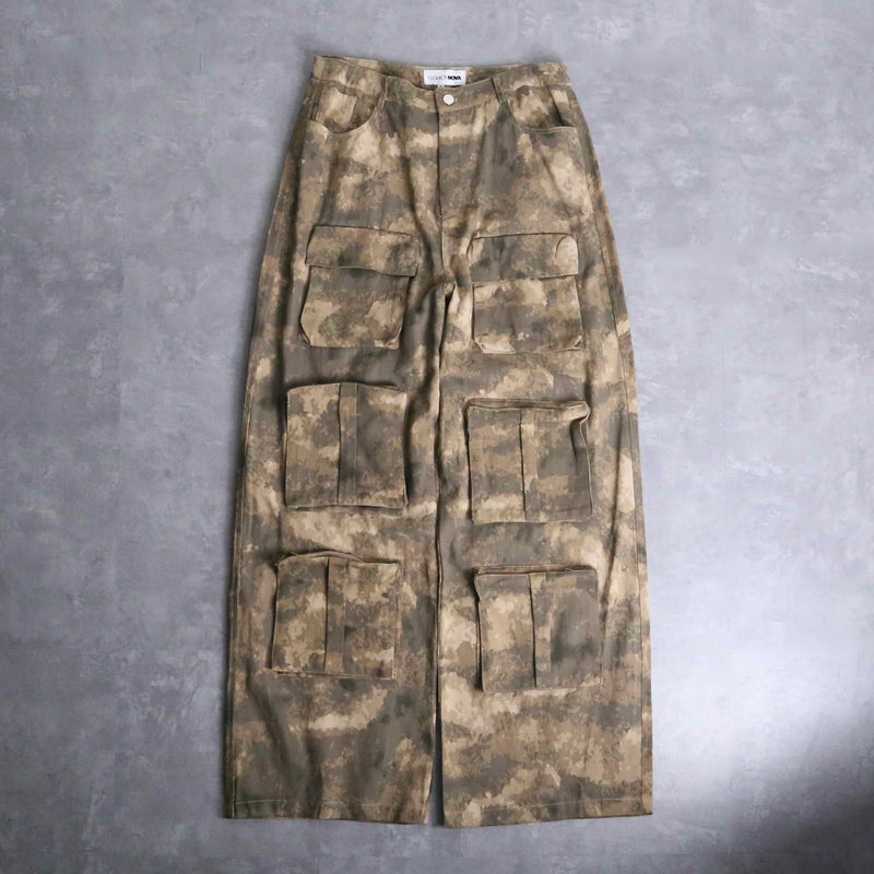 military like camouflage wide buggy cargo pants