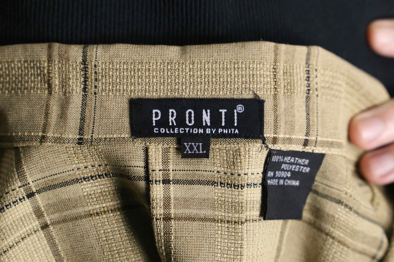 “PRONTI” over check shirt jacket