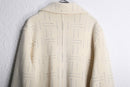 geometric stitch design zip coat