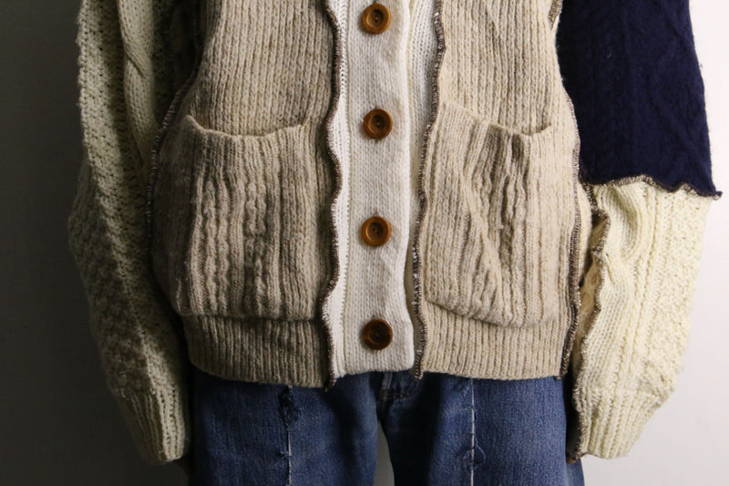 remake "再構築" loose acrylic knit cardigan