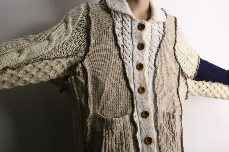 remake "再構築" loose acrylic knit cardigan