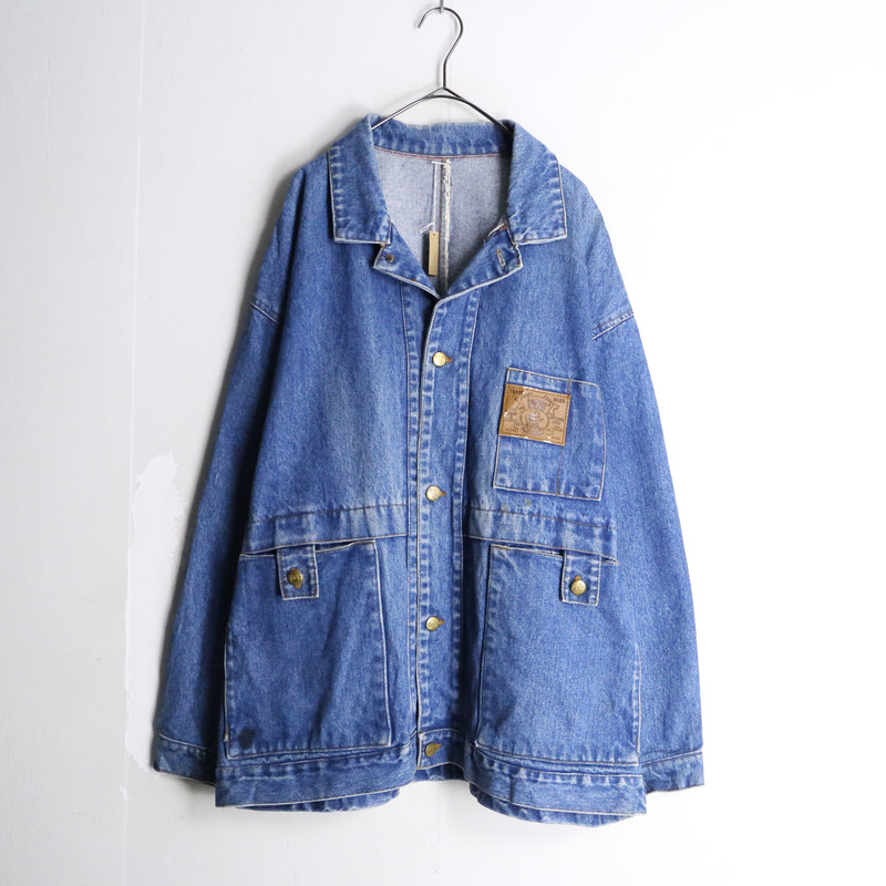 patch pocket design loose denim jacket