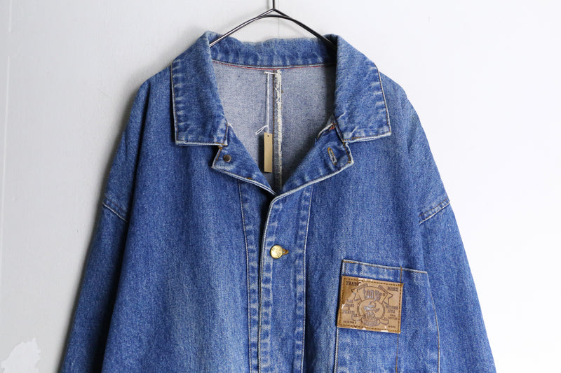 patch pocket design loose denim jacket