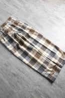 brock check wide tapered wool trousers