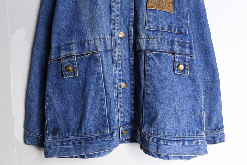 patch pocket design loose denim jacket