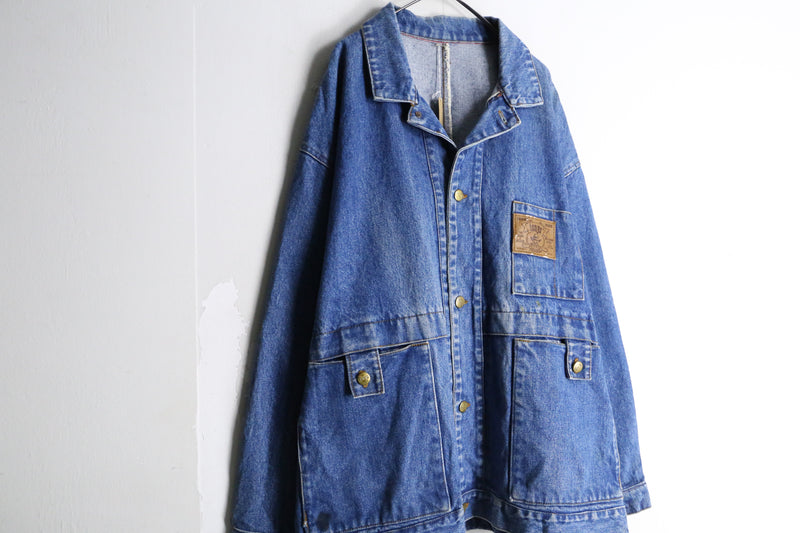 patch pocket design loose denim jacket