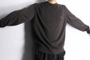 “woven dog” design brown cotton knit