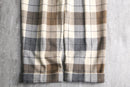 brock check wide tapered wool trousers