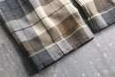 brock check wide tapered wool trousers
