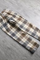 brock check wide tapered wool trousers