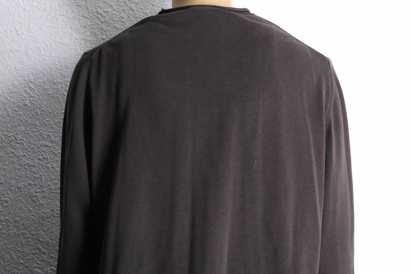 “woven dog” design brown cotton knit