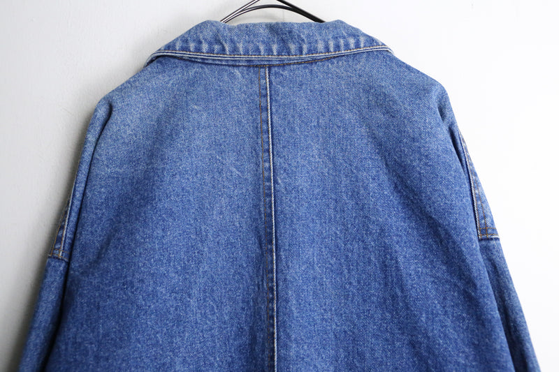 patch pocket design loose denim jacket