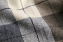 brock check wide tapered wool trousers