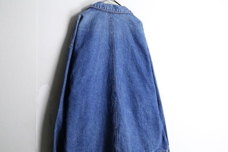 patch pocket design loose denim jacket