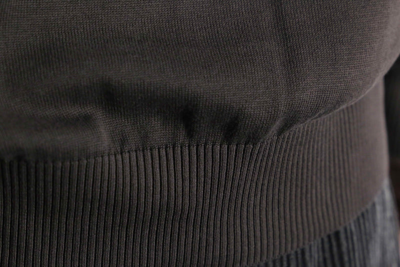 “woven dog” design brown cotton knit