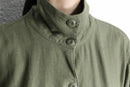 khaki linen wide shirt jacket