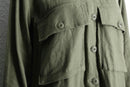 khaki linen wide shirt jacket