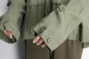 khaki linen wide shirt jacket