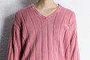 "schott" pale pink color V-neck knit