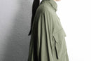 khaki linen wide shirt jacket