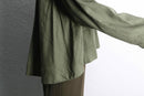 khaki linen wide shirt jacket