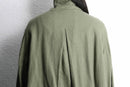khaki linen wide shirt jacket